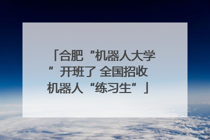 合肥“机器人大学”开班了 全国招收机器人“练习生”