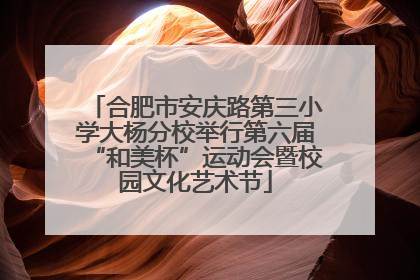 合肥市安庆路第三小学大杨分校举行第六届“和美杯”运动会暨校园文化艺术节