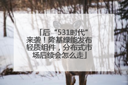 后“531时代”来袭！隆基绿能发布轻质组件，分布式市场后续会怎么走