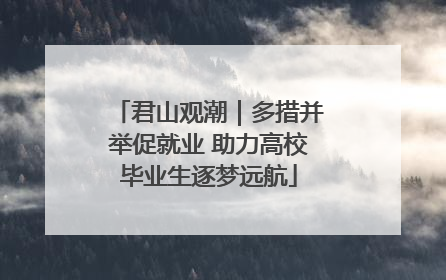 君山观潮｜多措并举促就业 助力高校毕业生逐梦远航