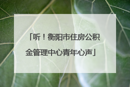 听！衡阳市住房公积金管理中心青年心声
