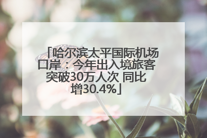 哈尔滨太平国际机场口岸：今年出入境旅客突破30万人次 同比增30.4%