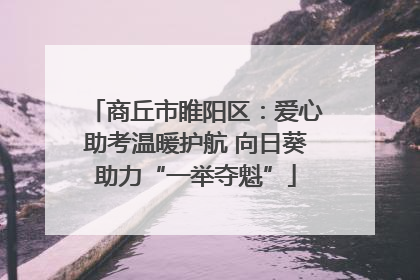 商丘市睢阳区：爱心助考温暖护航 向日葵助力“一举夺魁”