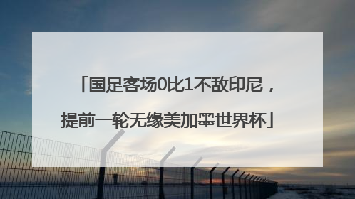 国足客场0比1不敌印尼，提前一轮无缘美加墨世界杯