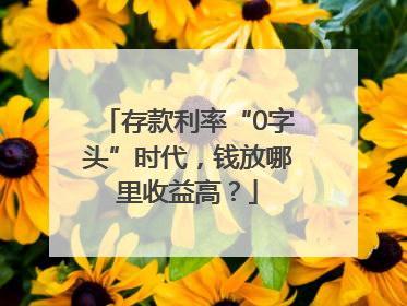存款利率“0字头”时代，钱放哪里收益高？