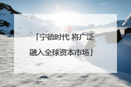 宁德时代 将广泛融入全球资本市场