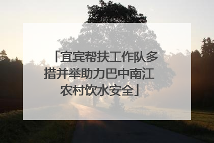 宜宾帮扶工作队多措并举助力巴中南江农村饮水安全