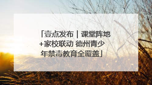壹点发布｜课堂阵地+家校联动 德州青少年禁毒教育全覆盖