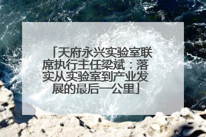 天府永兴实验室联席执行主任梁斌：落实从实验室到产业发展的最后一公里