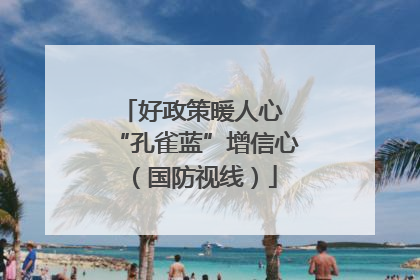 好政策暖人心 “孔雀蓝”增信心（国防视线）