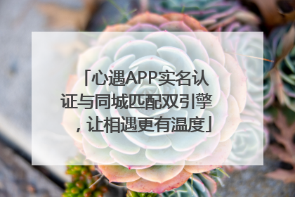 心遇APP实名认证与同城匹配双引擎，让相遇更有温度