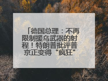 德国总理：不再限制援乌武器的射程！特朗普批评普京正变得“疯狂”，俄方最新回应