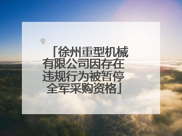 徐州重型机械有限公司因存在违规行为被暂停全军采购资格