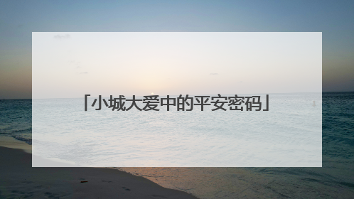 小城大爱中的平安密码