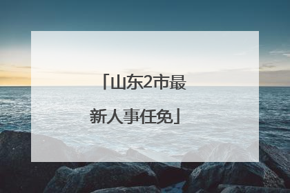 山东2市最新人事任免