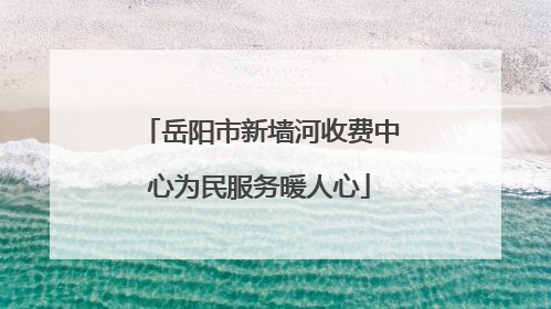 岳阳市新墙河收费中心为民服务暖人心