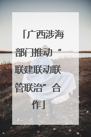 广西涉海部门推动“联建联动联管联治”合作