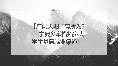广阔天地“有所为”——宁夏多举措拓宽大学生基层就业渠道