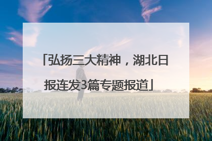 弘扬三大精神，湖北日报连发3篇专题报道