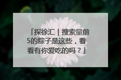 探徐汇｜搜索量前5的粽子是这些，看看有你爱吃的吗？