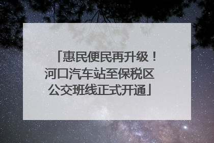 惠民便民再升级！河口汽车站至保税区公交班线正式开通