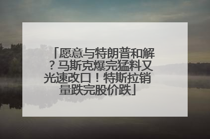 愿意与特朗普和解？马斯克爆完猛料又光速改口！特斯拉销量跌完股价跌