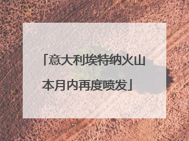 意大利埃特纳火山本月内再度喷发