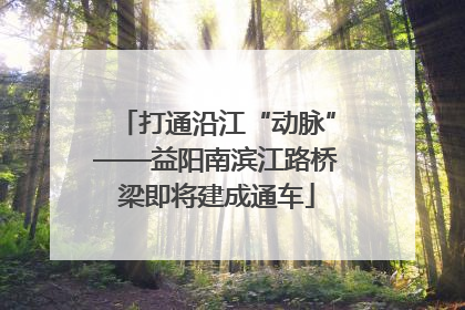 打通沿江“动脉”——益阳南滨江路桥梁即将建成通车