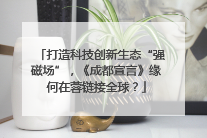 打造科技创新生态“强磁场”，《成都宣言》缘何在蓉链接全球？