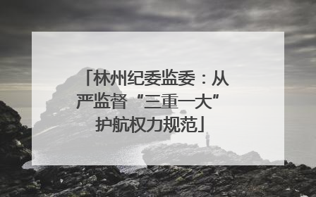 林州纪委监委：从严监督“三重一大” 护航权力规范