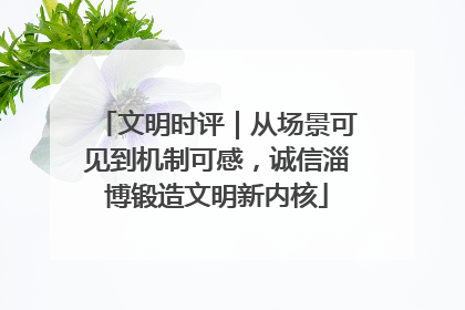 文明时评｜从场景可见到机制可感，诚信淄博锻造文明新内核