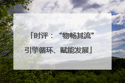 时评：“物畅其流”引擎循环、赋能发展