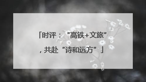 时评：“高铁+文旅”，共赴“诗和远方”