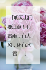 明天出门要注意！有雷雨，有大风，还有冰雹……