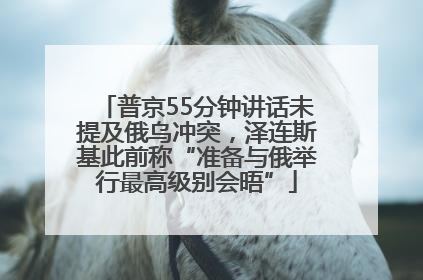 普京55分钟讲话未提及俄乌冲突，泽连斯基此前称“准备与俄举行最高级别会晤”