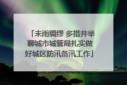 未雨绸缪 多措并举 聊城市城管局扎实做好城区防汛备汛工作