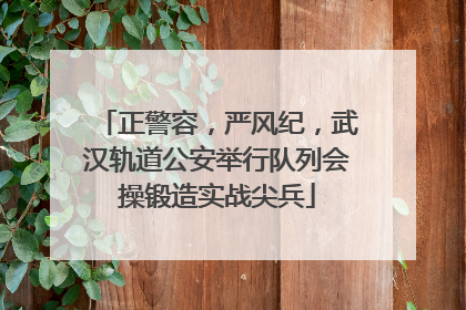 正警容，严风纪，武汉轨道公安举行队列会操锻造实战尖兵