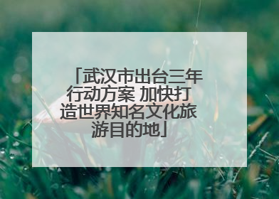 武汉市出台三年行动方案 加快打造世界知名文化旅游目的地