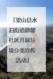 梁山县水泊街道德馨社区开展垃圾分类宣传活动