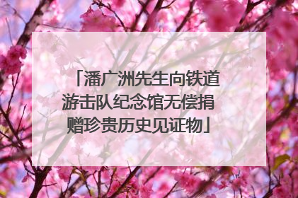 潘广洲先生向铁道游击队纪念馆无偿捐赠珍贵历史见证物
