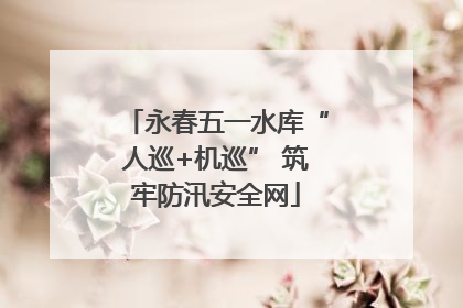 永春五一水库“人巡+机巡” 筑牢防汛安全网