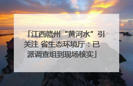 江西赣州“黄河水”引关注 省生态环境厅：已派调查组到现场核实