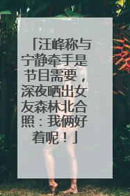 汪峰称与宁静牵手是节目需要，深夜晒出女友森林北合照：我俩好着呢！