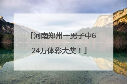 河南郑州一男子中624万体彩大奖！