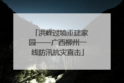 洪峰过境重建家园——广西柳州一线防汛抗灾直击