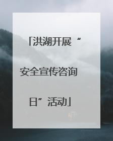 洪湖开展“安全宣传咨询日”活动