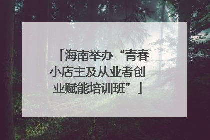 海南举办“青春小店主及从业者创业赋能培训班”