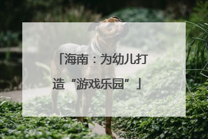 海南：为幼儿打造“游戏乐园”