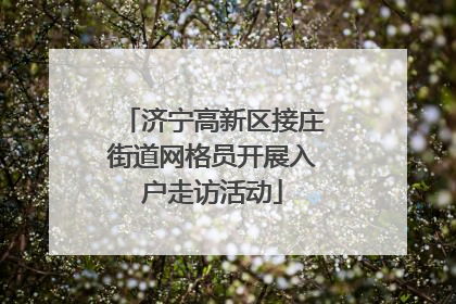 济宁高新区接庄街道网格员开展入户走访活动