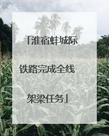 淮宿蚌城际铁路完成全线架梁任务